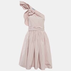 Prada Pink Silk Blend One Shoulder Mini Dress S
